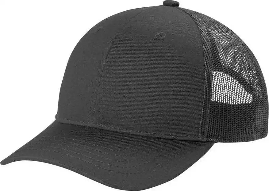 Port Authority Yc112 Youth Snapback Trucker Cap - Grey Steel - Dark Gray / Osfm