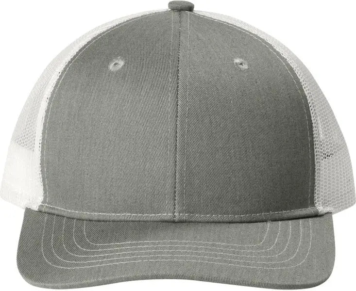 Port Authority Yc402 Youth Snapback Trucker Cap - Heather Gray White - Gray/ / Osfm