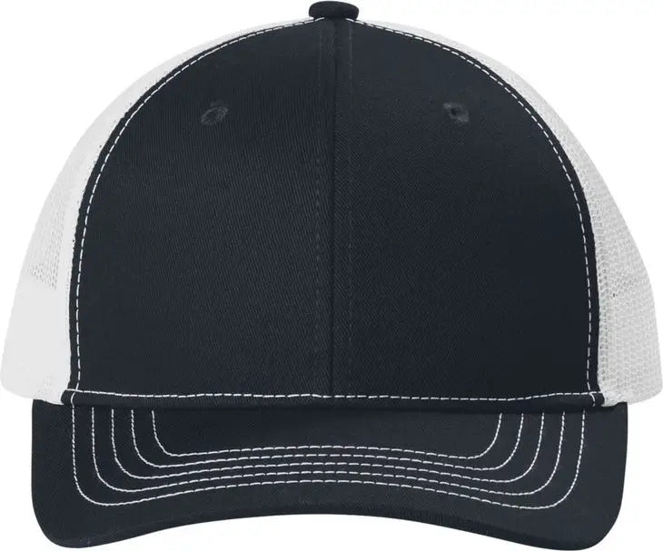 Port Authority Yc402 Youth Snapback Trucker Cap - Rich Navy White - Navy/ / Osfm