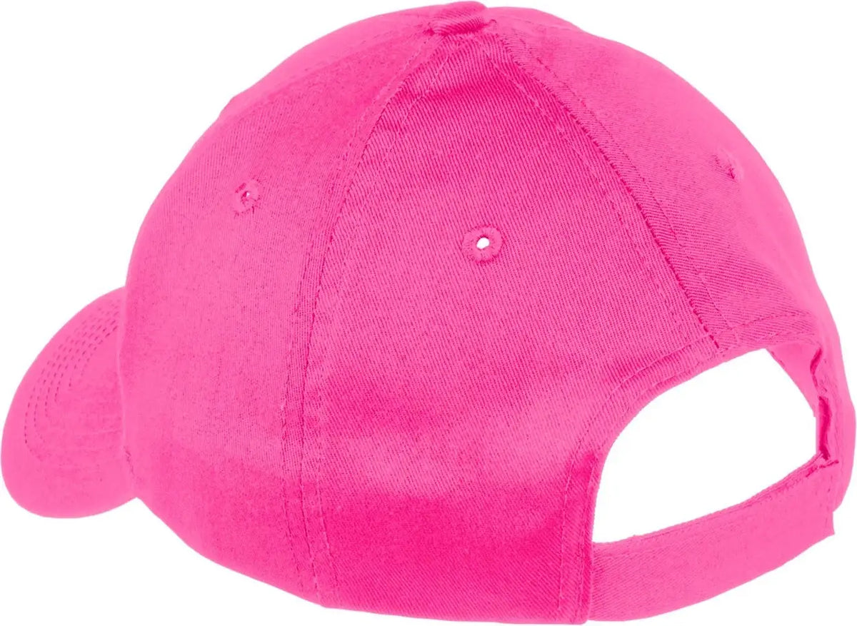 Port Authority Ycp80 Youth Six-panel Twill Cap - Neon Pink - Osfm