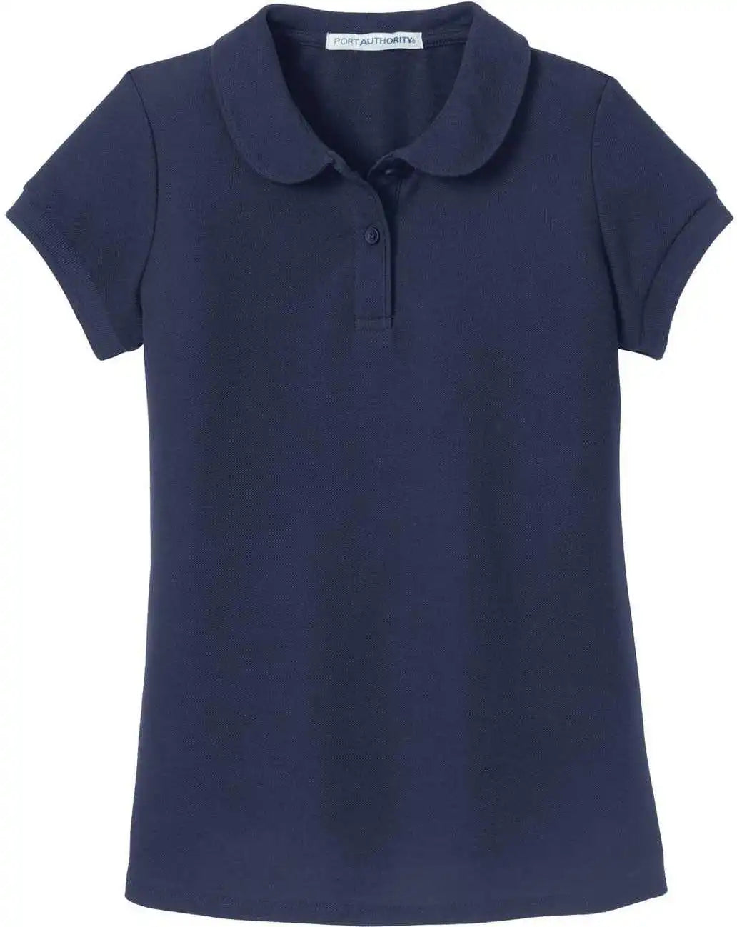 Port Authority Yg503 Girls Silk Touch Peter Pan Collar Polo Navy