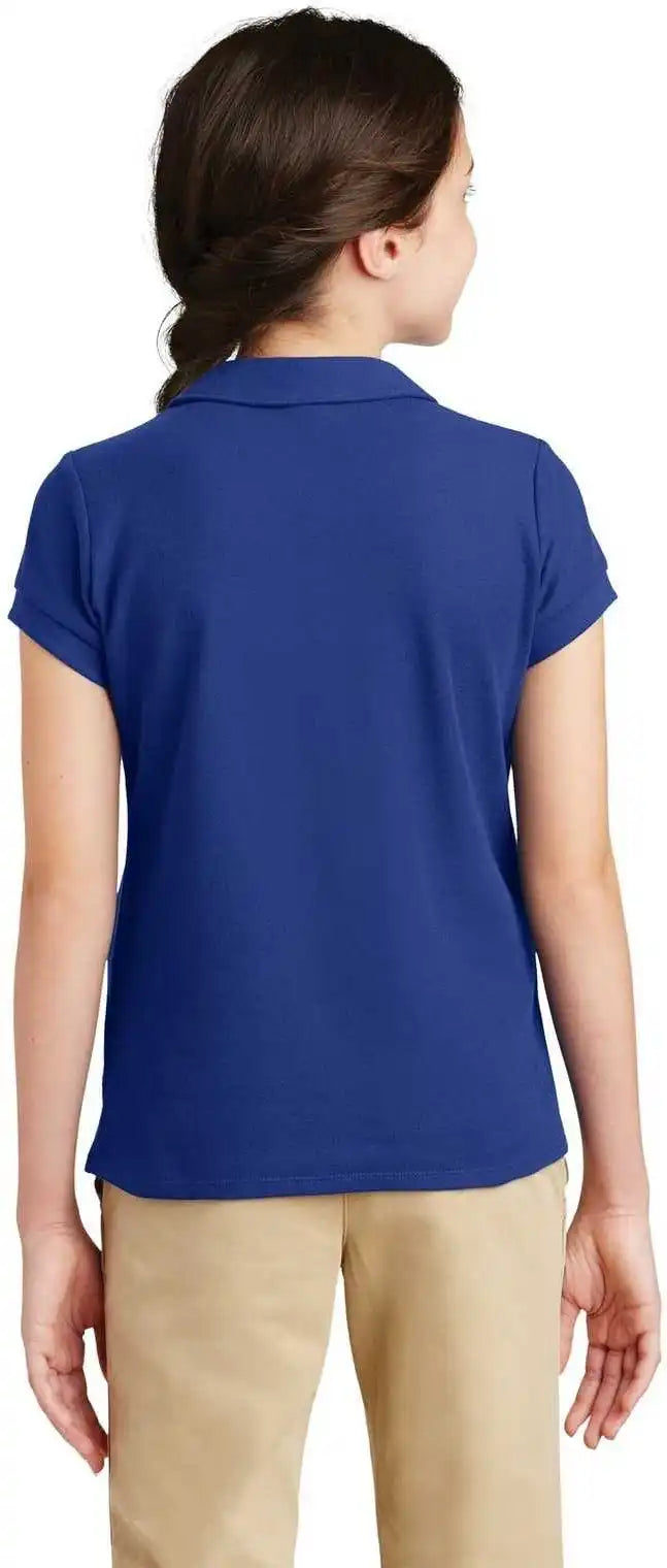Port Authority Yg503 Girls Silk Touch Peter Pan Collar Polo - Royal