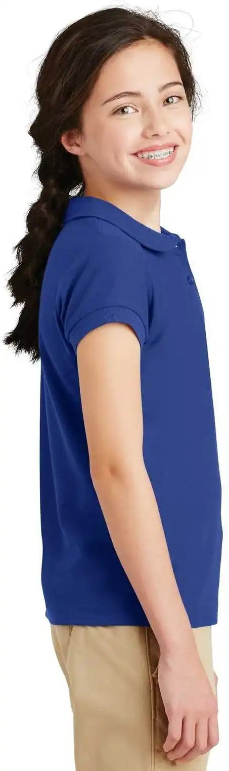 Port Authority Yg503 Girls Silk Touch Peter Pan Collar Polo - Royal