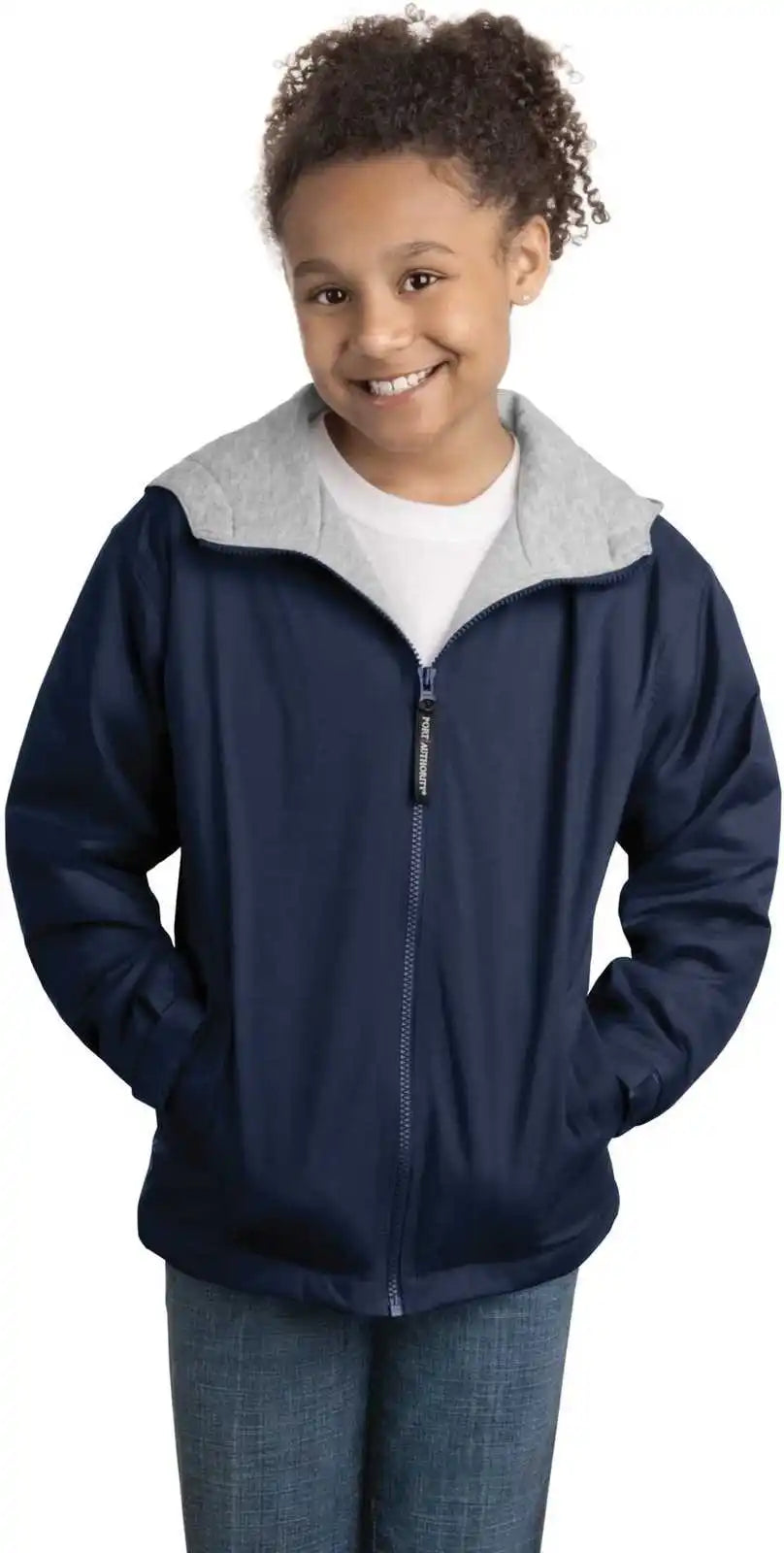 Port Authority Yjp56 Youth Team Jacket - Bright Navy Light Oxford