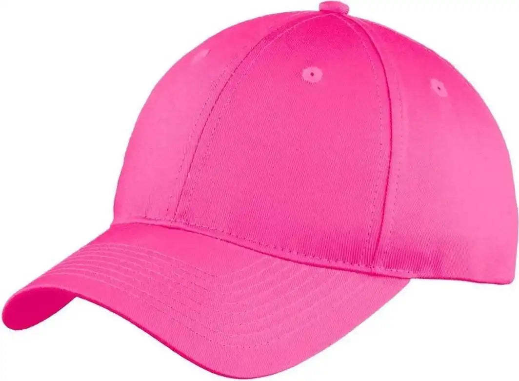Port &amp; Company C914 Six Panel Unstructured Twill Cap Neon Pink / one Size Fits Most
