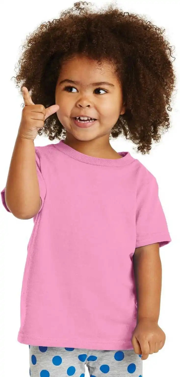 Port &amp; Company Car54t Toddler Core Cotton Tee - Candy Pink