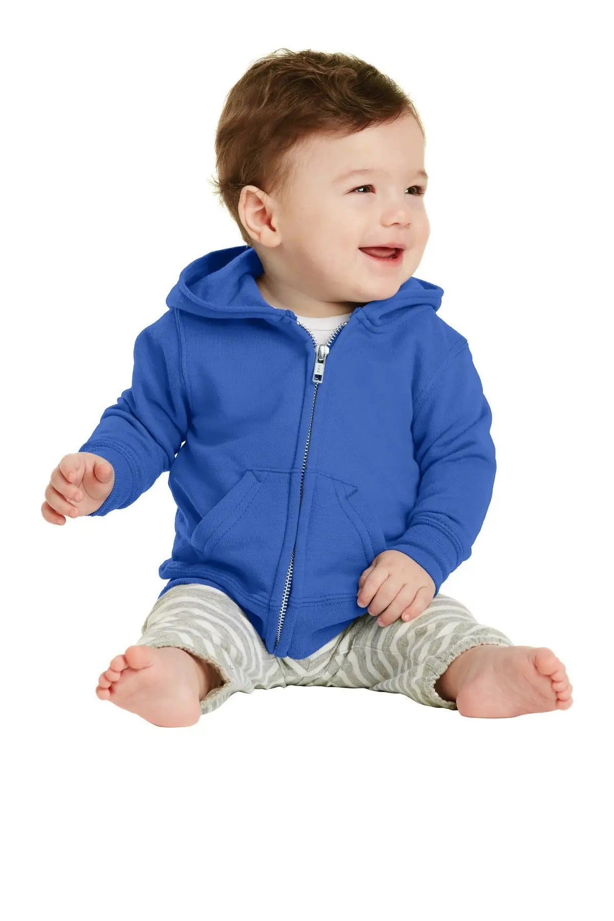 Port & Company Car78izh co Infant Core Fleece Full-zip Hooded Sweatshirt - Royal - 06m