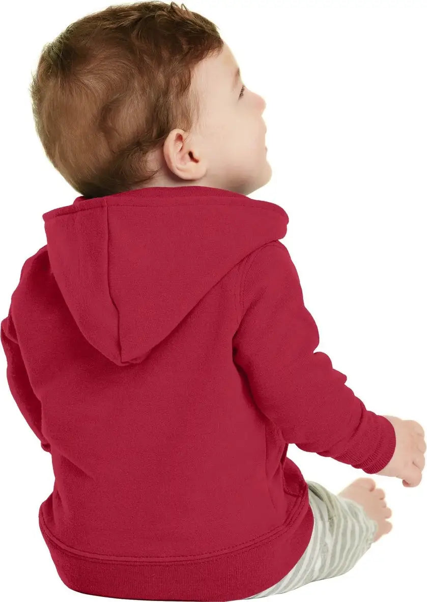 Port & Company Car78izh co Infant Core Fleece Full-zip Hooded Sweatshirt - Red