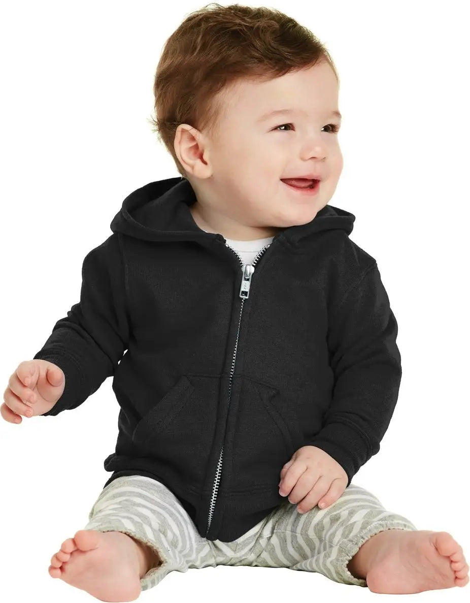 Port & Company Car78izh co Infant Core Fleece Full-zip Hooded Sweatshirt - Jet Black - 06m