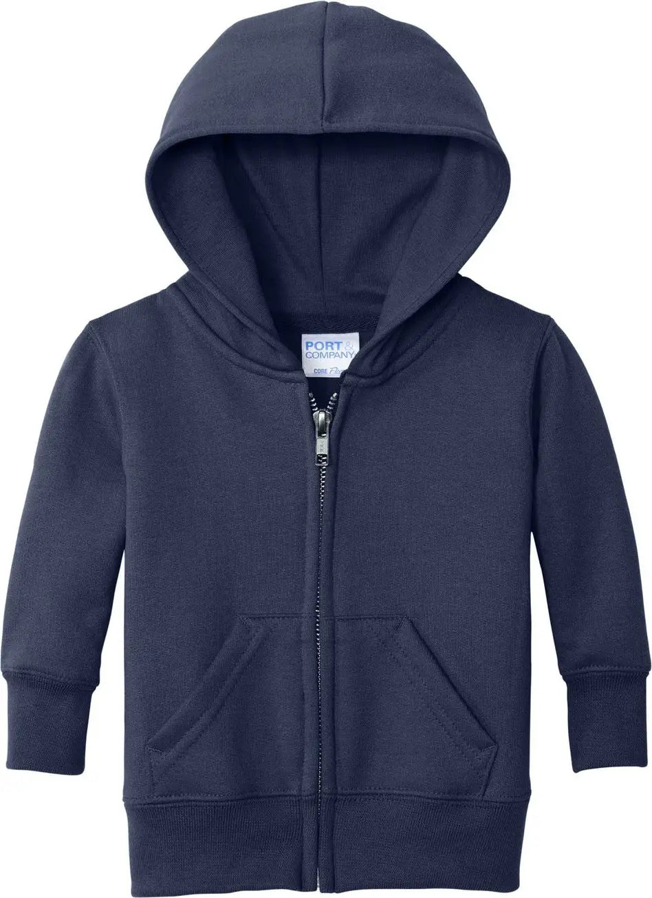 Port & Company Car78izh co Infant Core Fleece Full-zip Hooded Sweatshirt - Navy