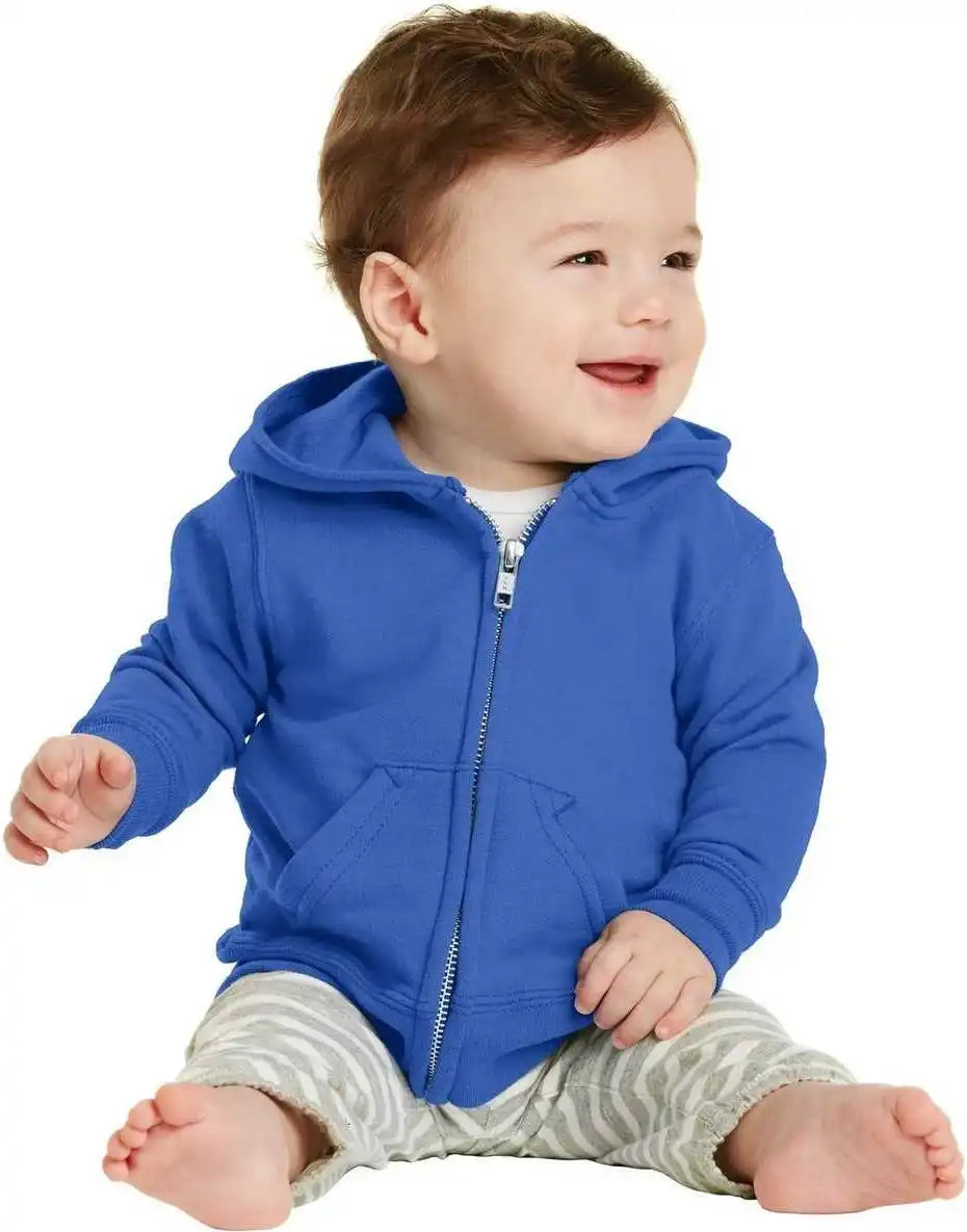 Port &amp; Company Car78izh Infant Core Fleece Full Zip Hooded Sweatshirt Royal