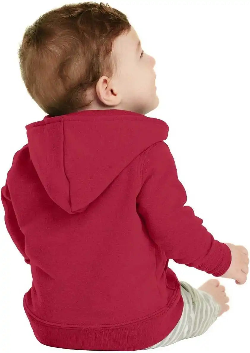 Port & Company Car78izh Infant Core Fleece Full-zip Hooded Sweatshirt - Red