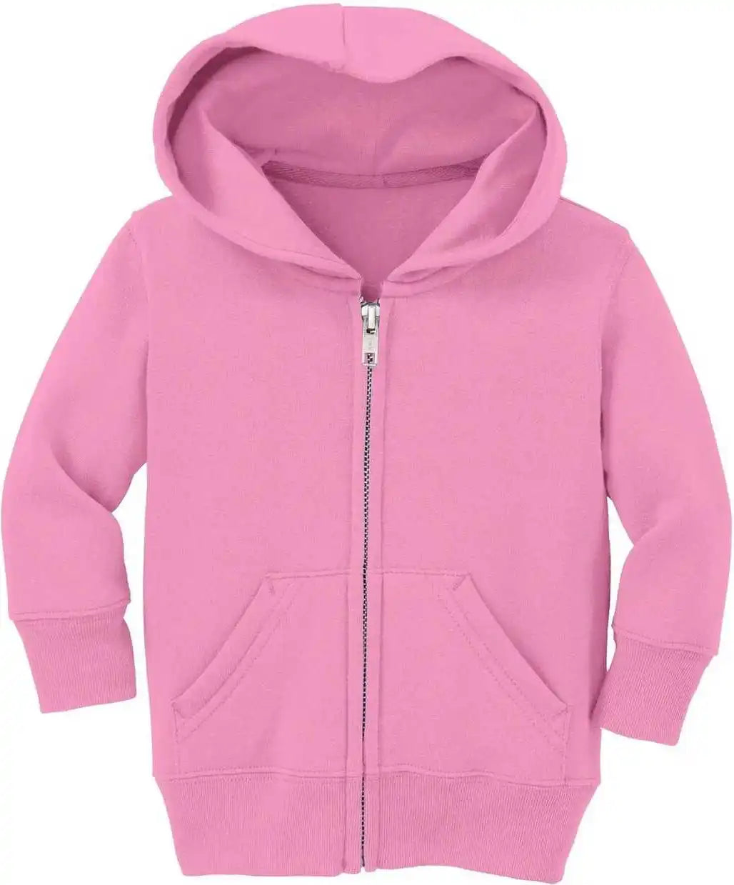 Port &amp; Company Car78izh Infant Core Fleece Full Zip Hooded Sweatshirt Candy Pink