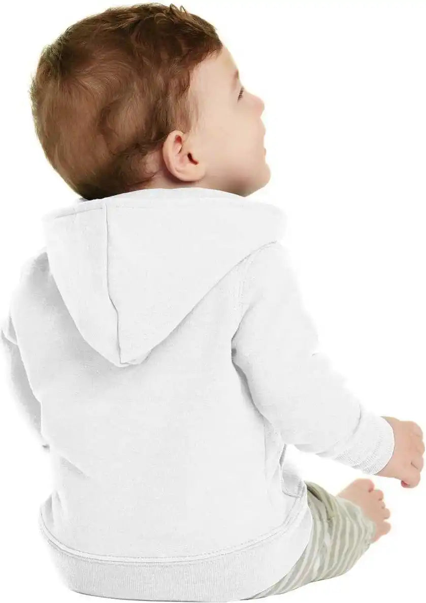 Port &amp; Company Car78izh Infant Core Fleece Full Zip Hooded Sweatshirt White