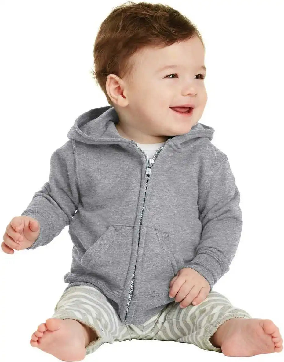 Port & Company Car78izh Infant Core Fleece Full-zip Hooded Sweatshirt - Athletic Heather