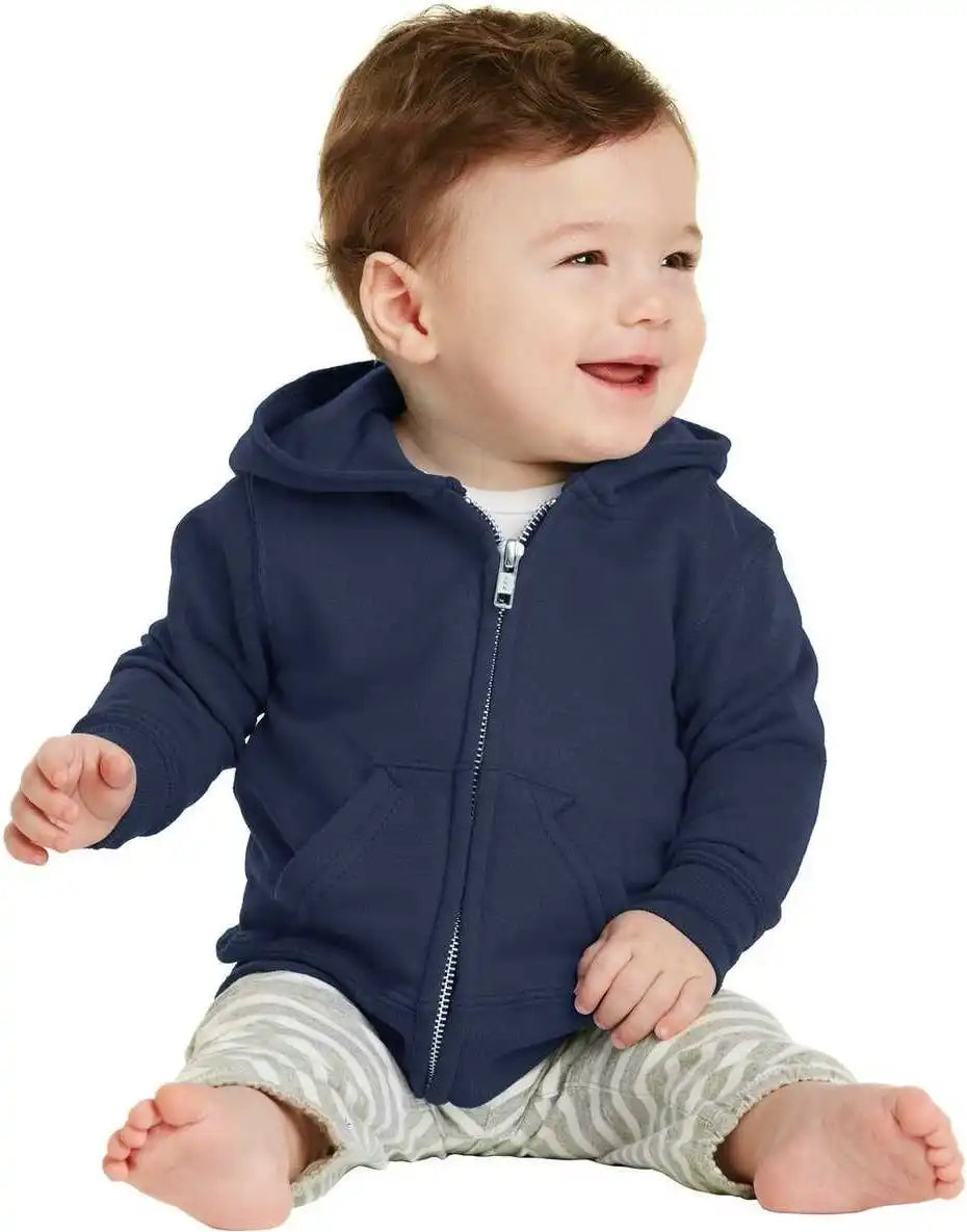 Port & Company Car78izh Infant Core Fleece Full-zip Hooded Sweatshirt - Navy