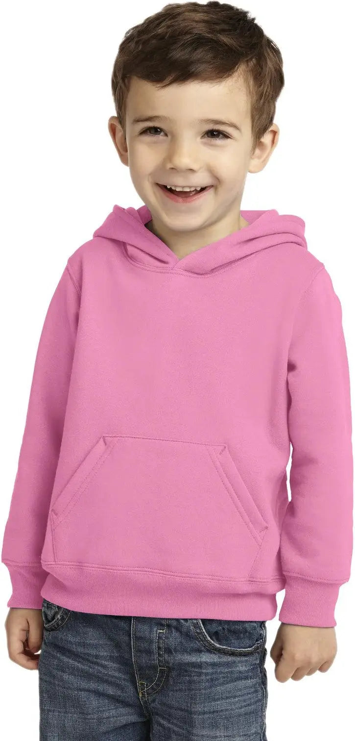 Port & Company Car78th co Toddler Core Fleece Pullover Hooded Sweatshirt - Candy Pink - 2