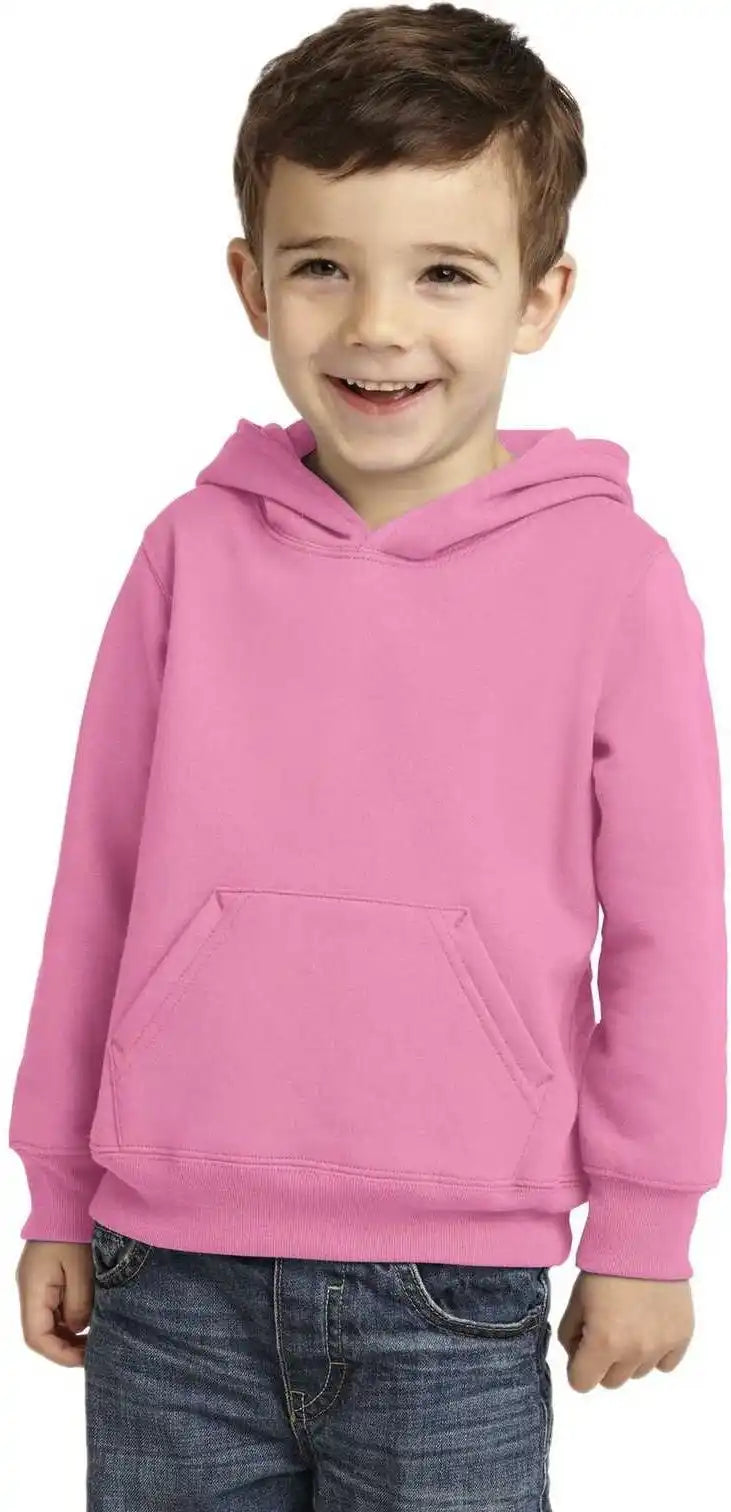 Port &amp; Company Car78th Toddler Core Fleece Pullover Hooded Sweatshirt Candy Pink