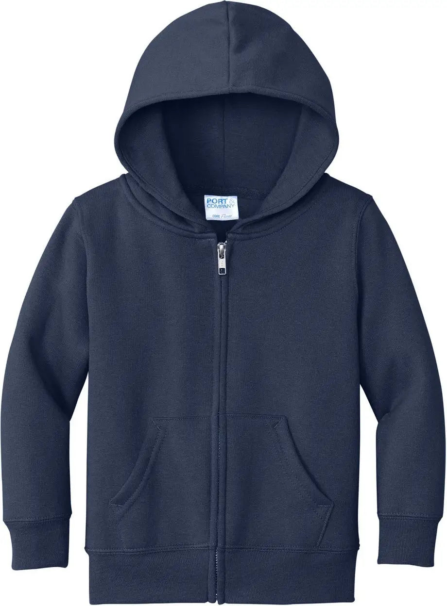 Port & Company Car78tzh co Toddler Core Fleece Full-zip Hooded Sweatshirt - Navy