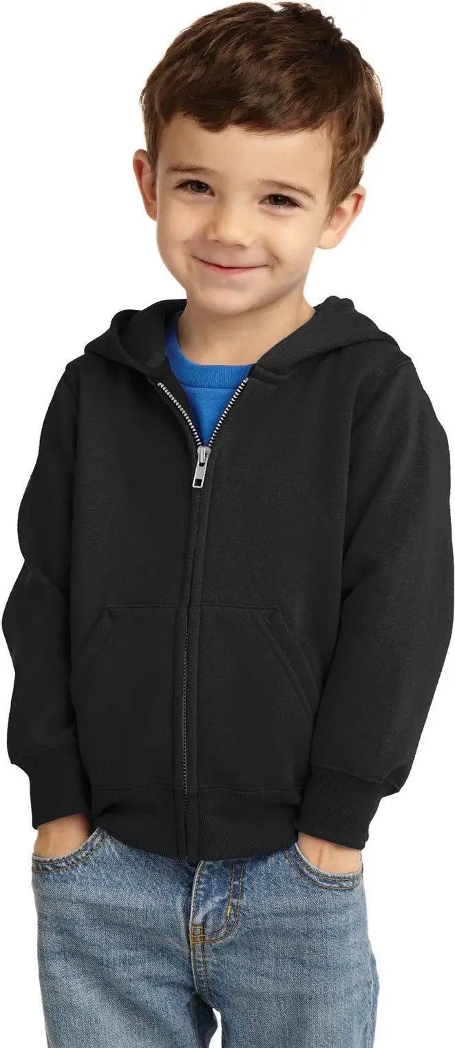 Port & Company Car78tzh co Toddler Core Fleece Full-zip Hooded Sweatshirt - Jet Black - 2