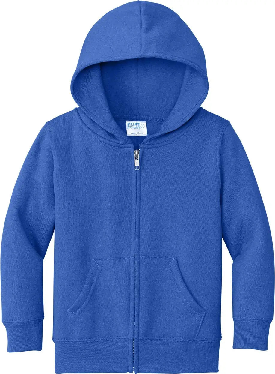 Port & Company Car78tzh co Toddler Core Fleece Full-zip Hooded Sweatshirt - Royal