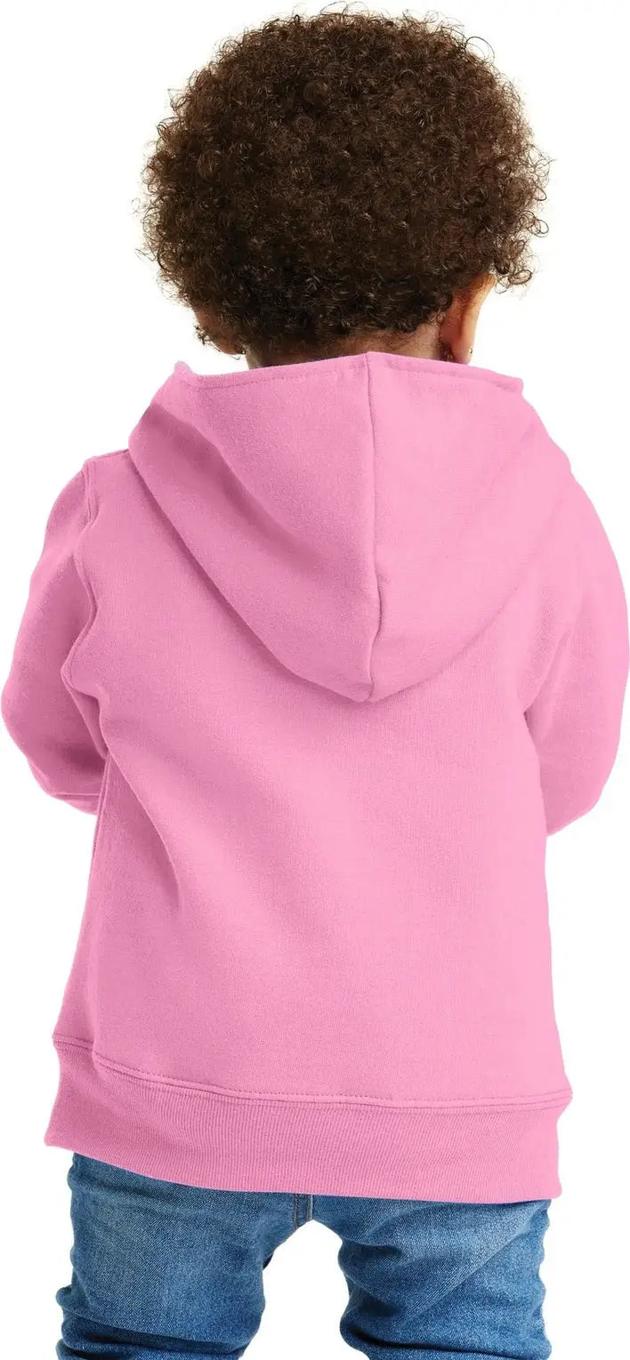 Port & Company Car78tzh co Toddler Core Fleece Full-zip Hooded Sweatshirt - Candy Pink