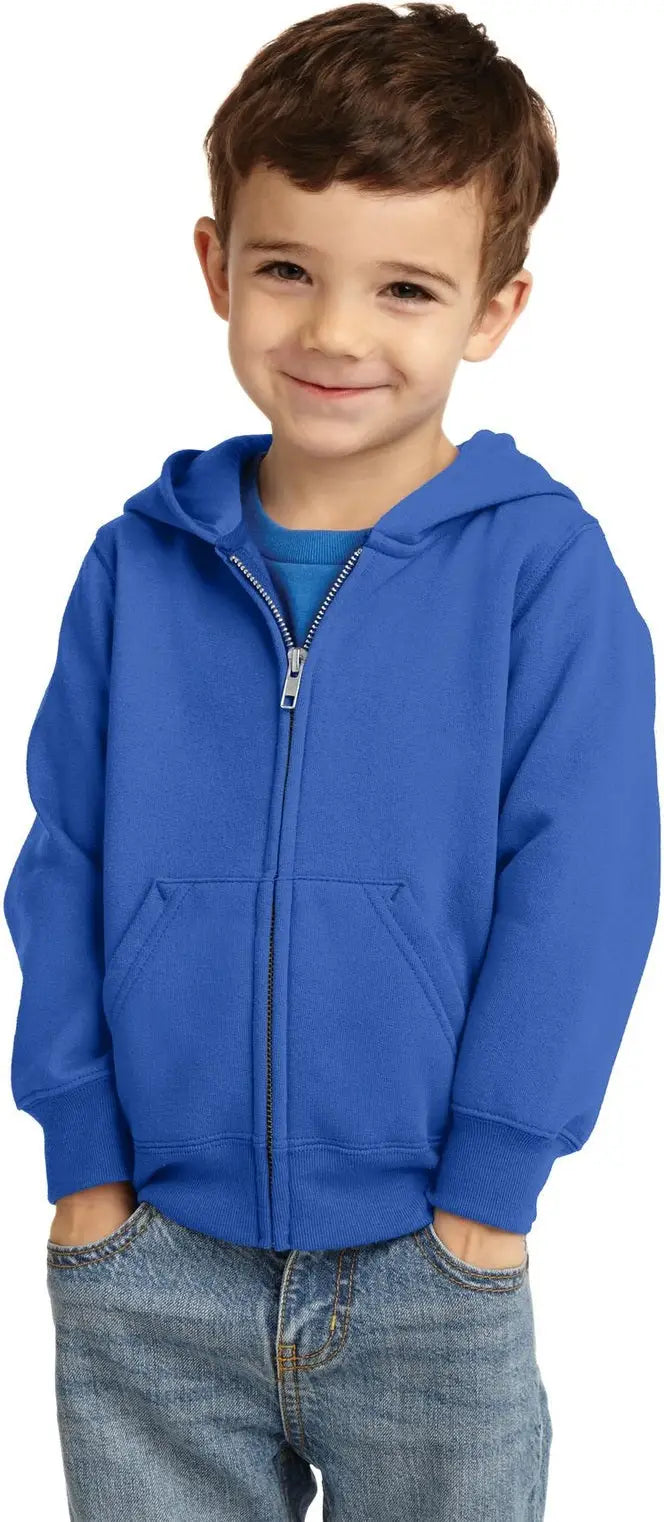 Port & Company Car78tzh co Toddler Core Fleece Full-zip Hooded Sweatshirt - Royal - 2