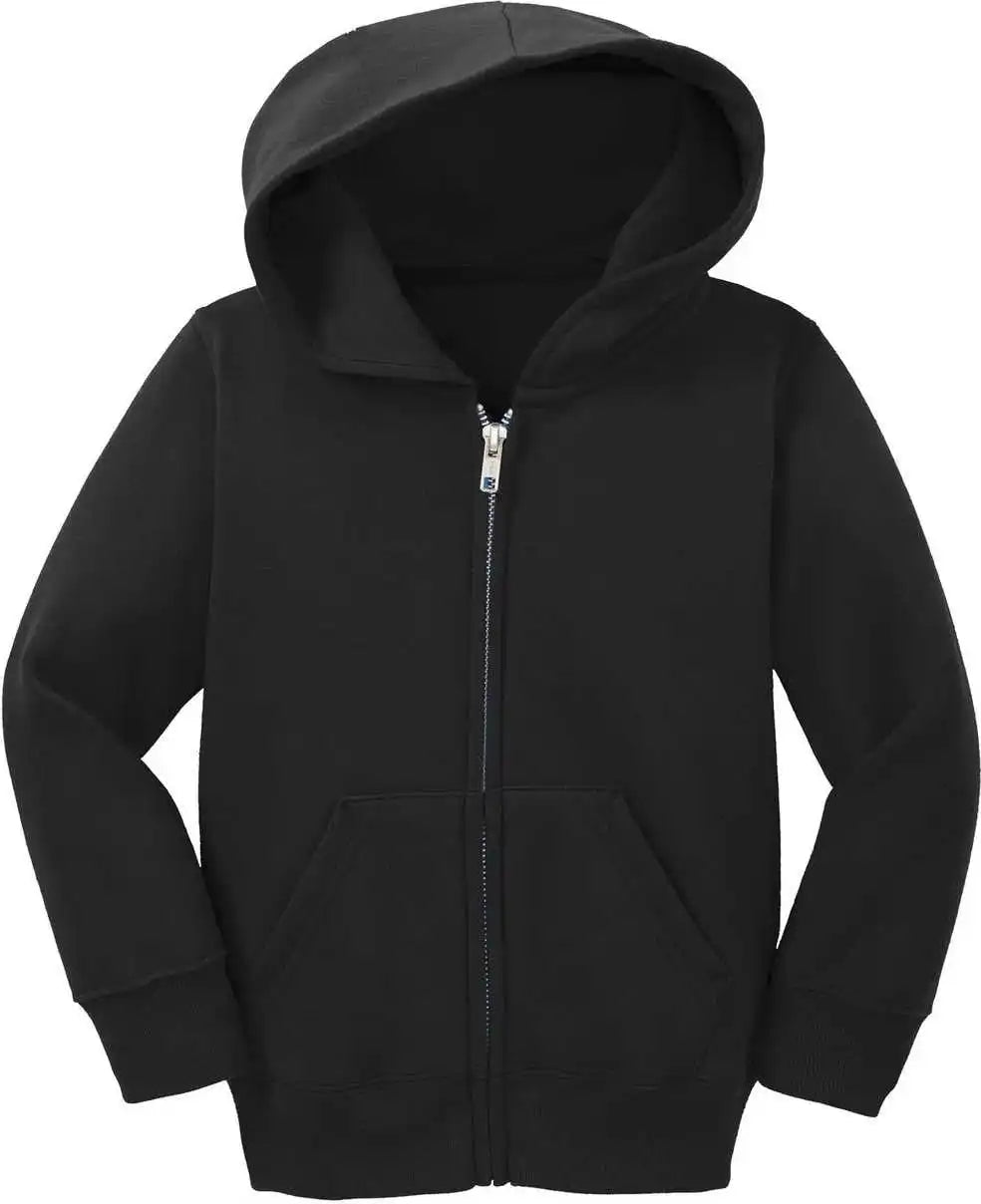 Port &amp; Company Car78tzh Toddler Core Fleece Full Zip Hooded Sweatshirt Navy