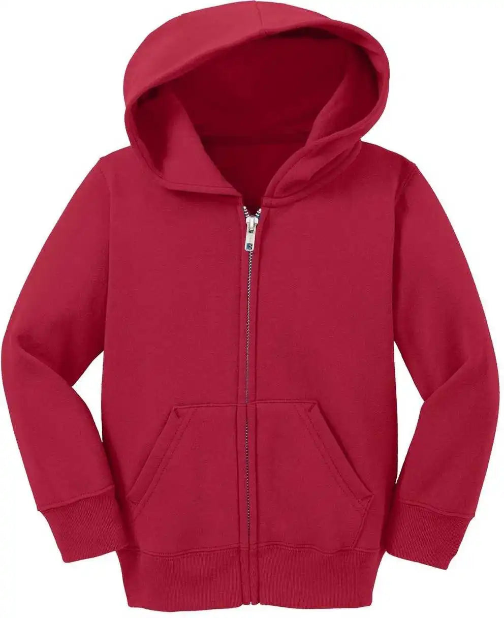 Port &amp; Company Car78tzh Toddler Core Fleece Full Zip Hooded Sweatshirt Royal