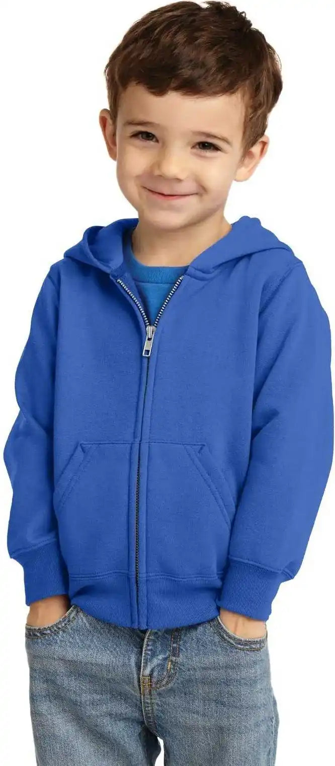 Port & Company Car78tzh Toddler Core Fleece Full-zip Hooded Sweatshirt - Royal