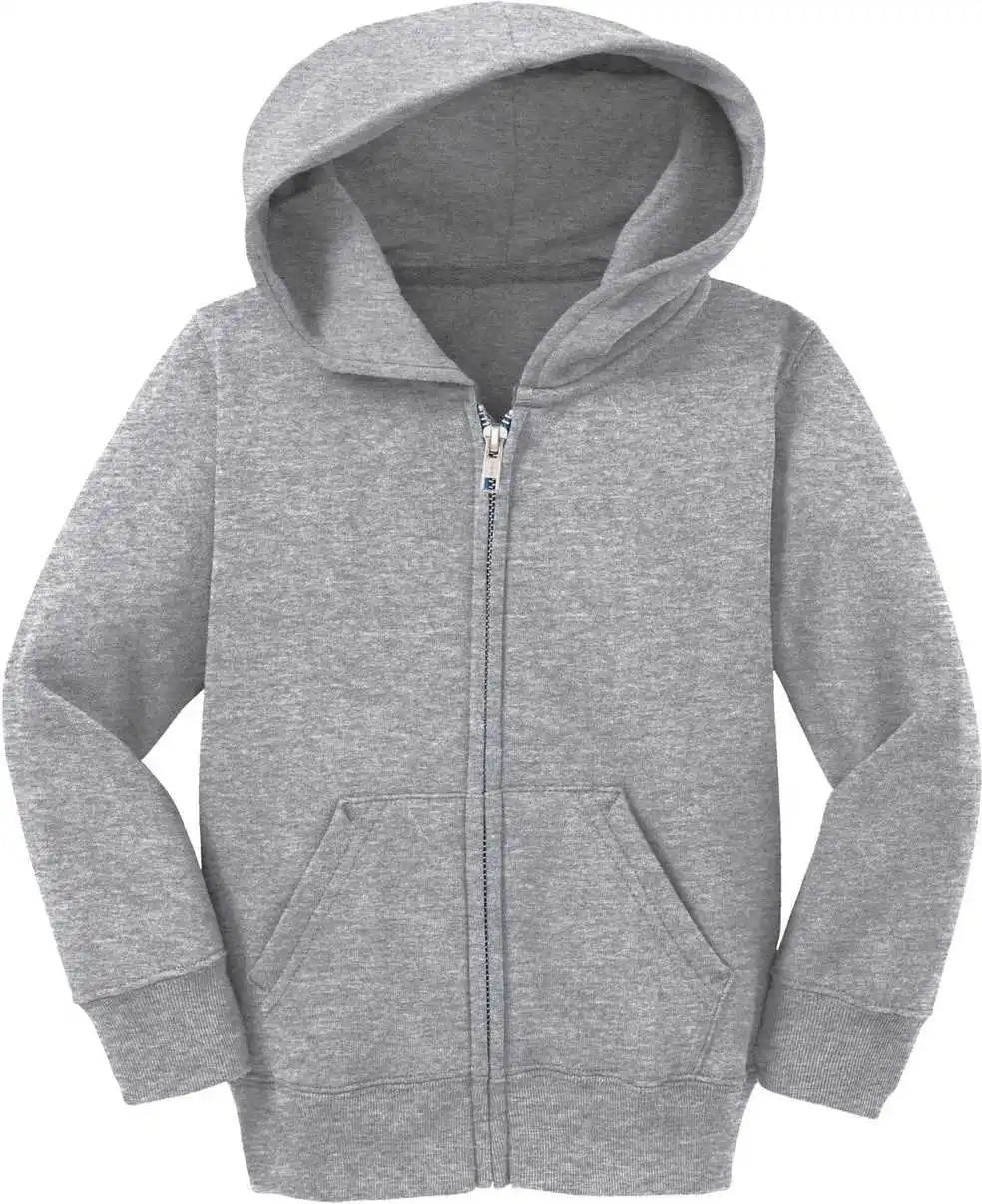 Port &amp; Company Car78tzh Toddler Core Fleece Full Zip Hooded Sweatshirt Candy Pink