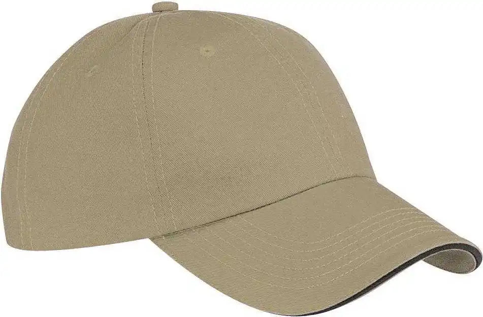 Port &amp; Company Cp79 Fashion Visor Cap- Khaki Black - one Size Fits Most