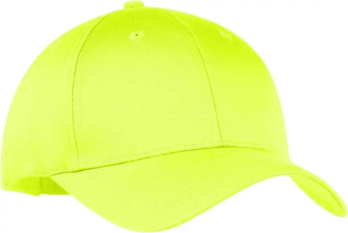Port &amp; Company Cp80 Companysix-panel Twill Cap - Neon Yellow - one Size Fits Most