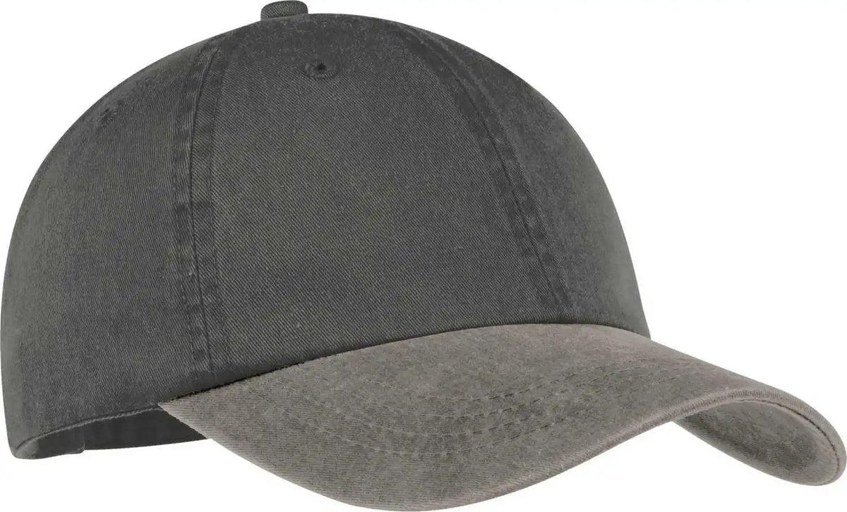 Port &amp; Company Cp83 Two Tone Pigment Dyed Cap Black Pebble Dark Gray / one Size Fits Most