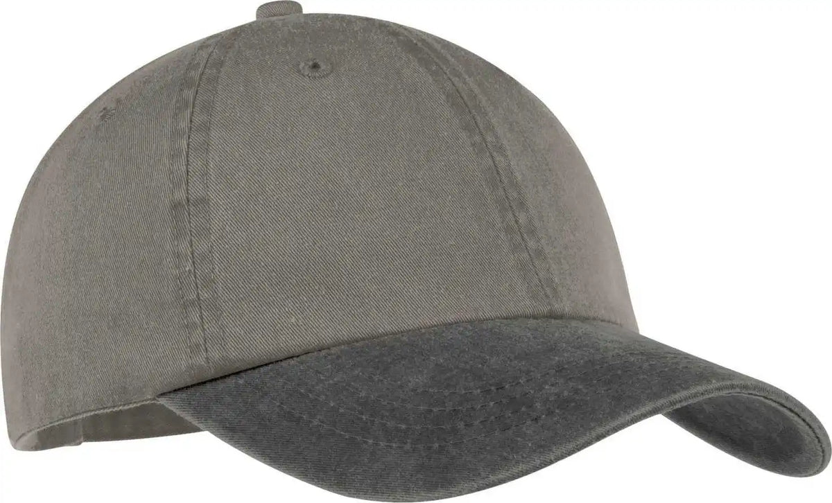 Port & Company Cp83 Two Tone Pigment Dyed Cap Pebble Black Dark Gray / one Size Fits Most