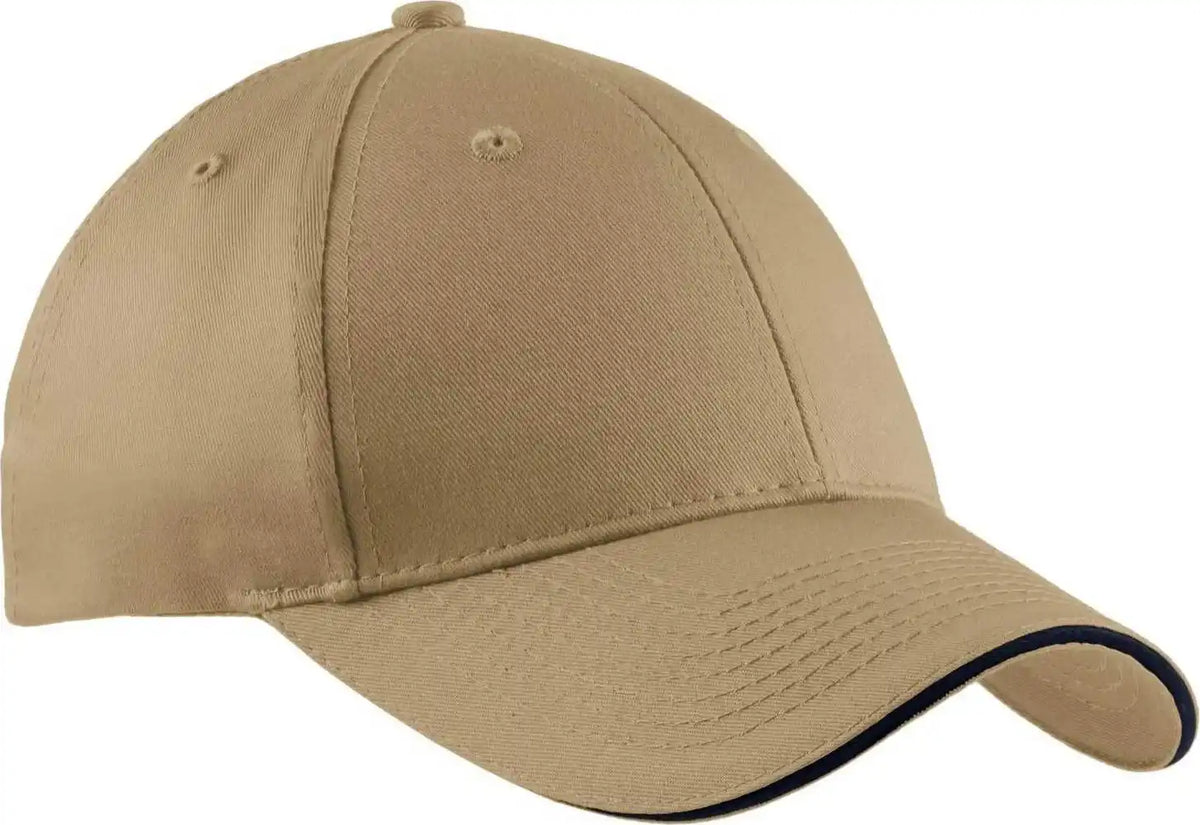 Port & Company Cp85 Companysandwich Bill Cap - Khaki Navy - one Size Fits Most