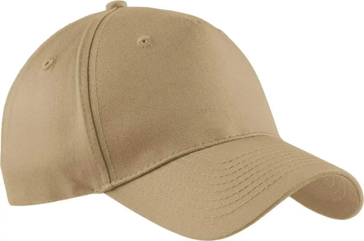 Port & Company Cp86 Five-panel Twill Cap - Khaki - one Size Fits Most