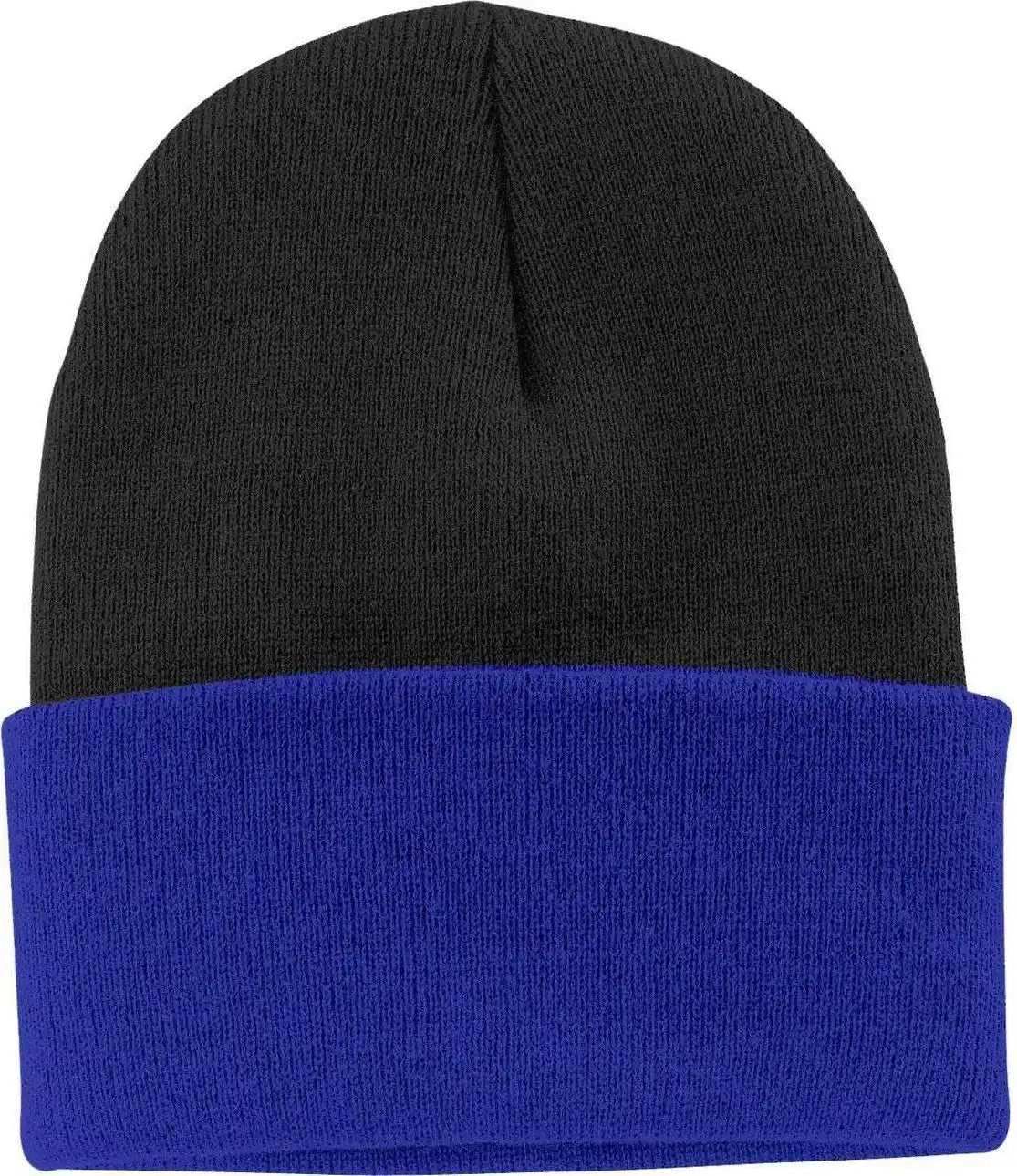 Port & Company Cp90 Knit Cap with Cuff - Black Athletic Royal - one Size Fits Most