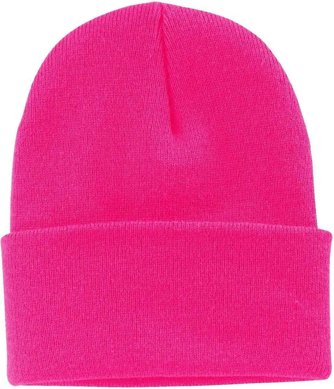 Port &amp; Company Cp90 Knit Cap with Cuff Neon Pink Glo Hot / one Size Fits Most