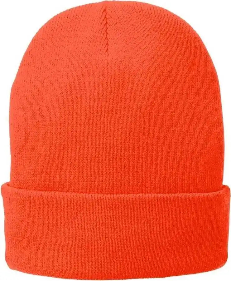 Port & Company Cp90l Fleece-lined Knit Cap with Cuff - Athletic Orange - one Size Fits Most