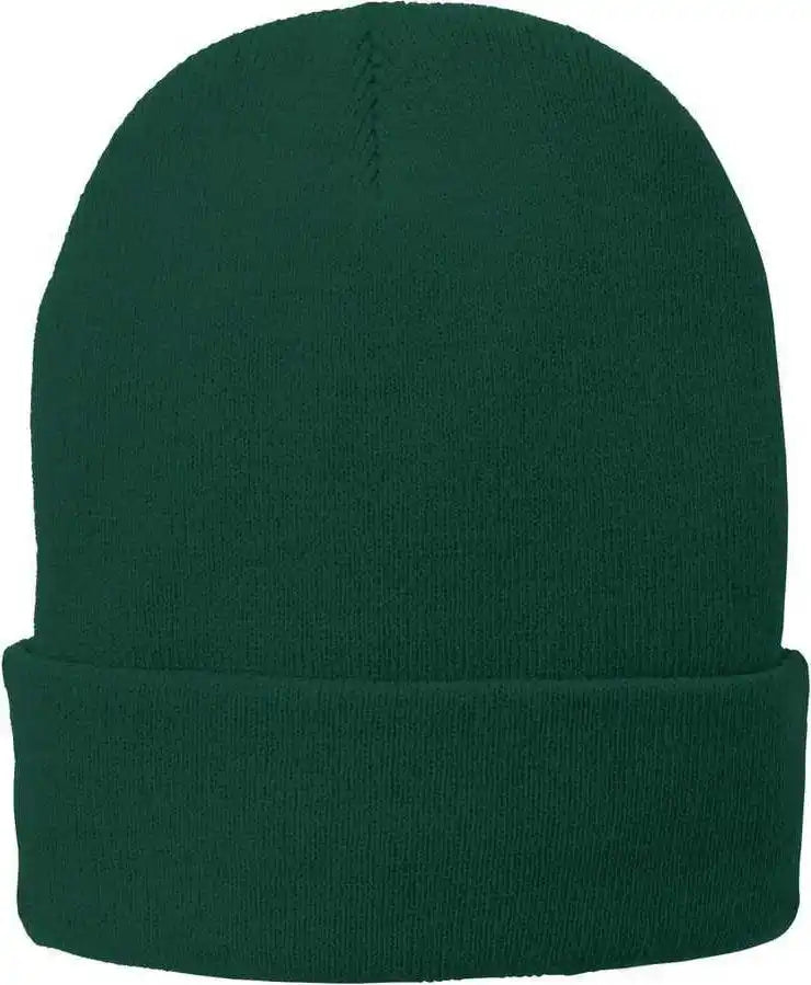 Port & Company Cp90l Fleece Lined Knit Cap with Cuff Athletic Green / one Size Fits Most