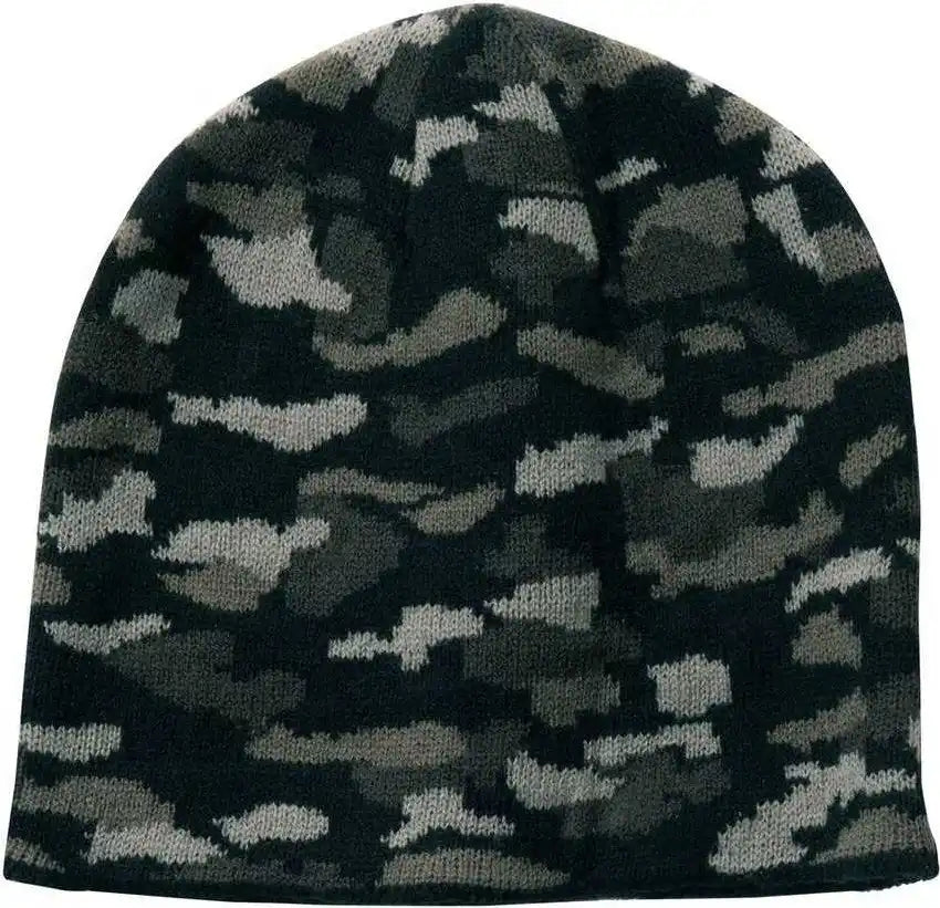Port & Company Cp91c Companycamo Beanie Cap - Black Camo - one Size Fits Most