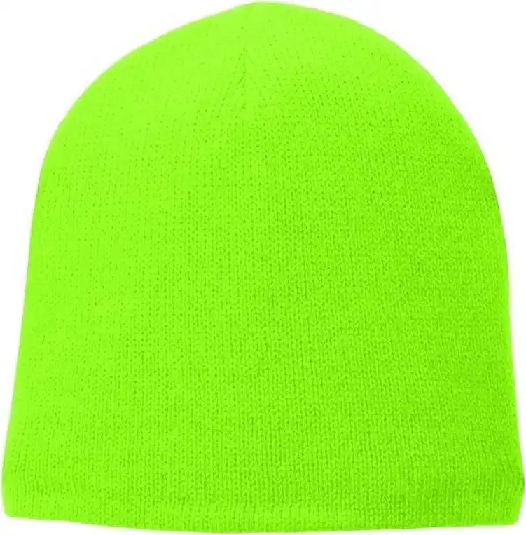 Port & Company Cp91l Fleece-lined Beanie Cap - Neon Green - one Size Fits Most