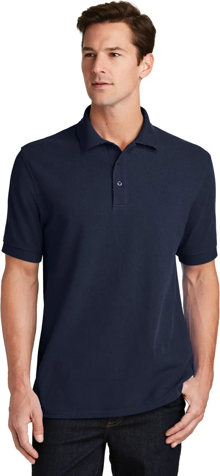 Port & Company Kp1500 co Combed Ring Spun Pique Polo - Deep Navy - Adult Xs