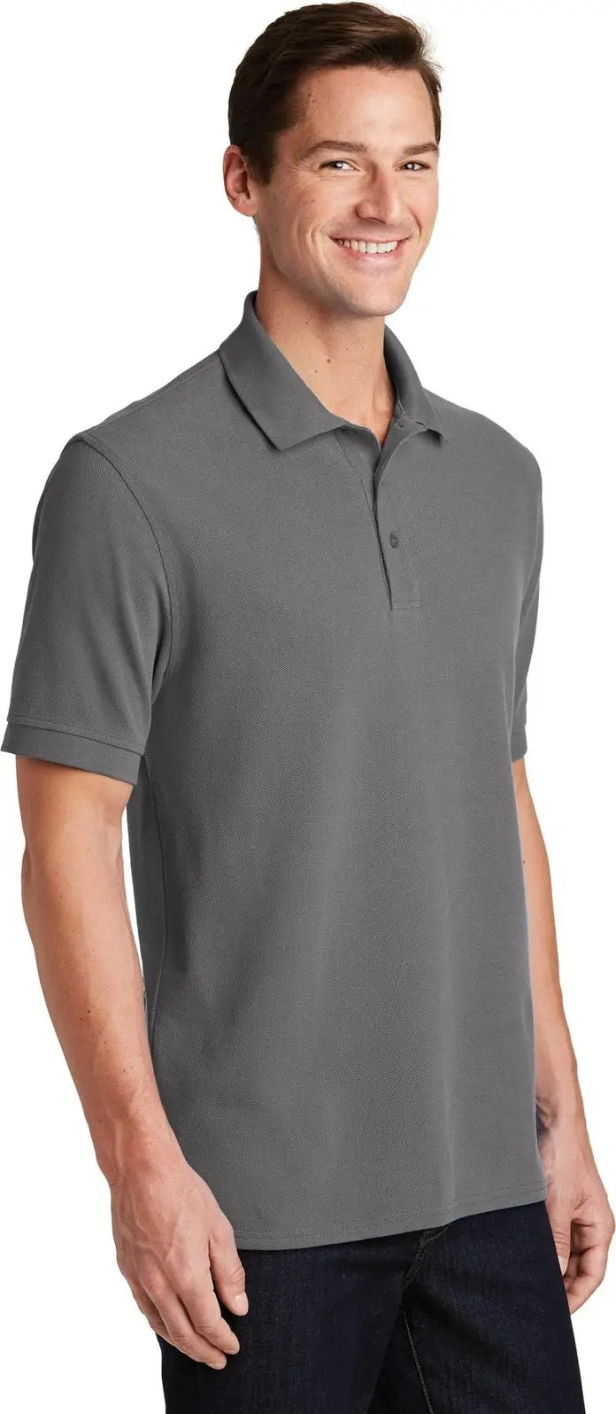 Port & Company Kp1500 co Combed Ring Spun Pique Polo - Medium Gray