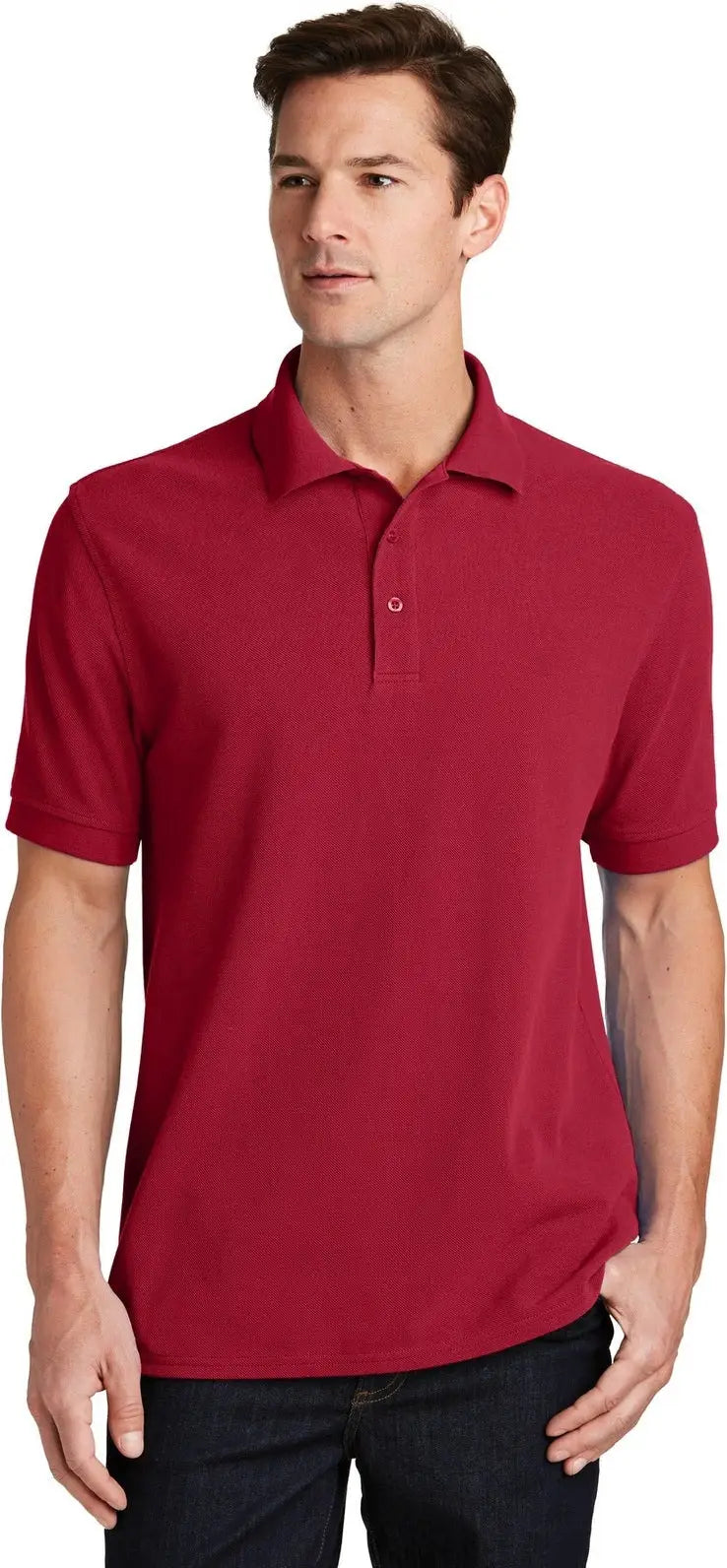 Port & Company Kp1500 co Combed Ring Spun Pique Polo - Red - Adult Xs