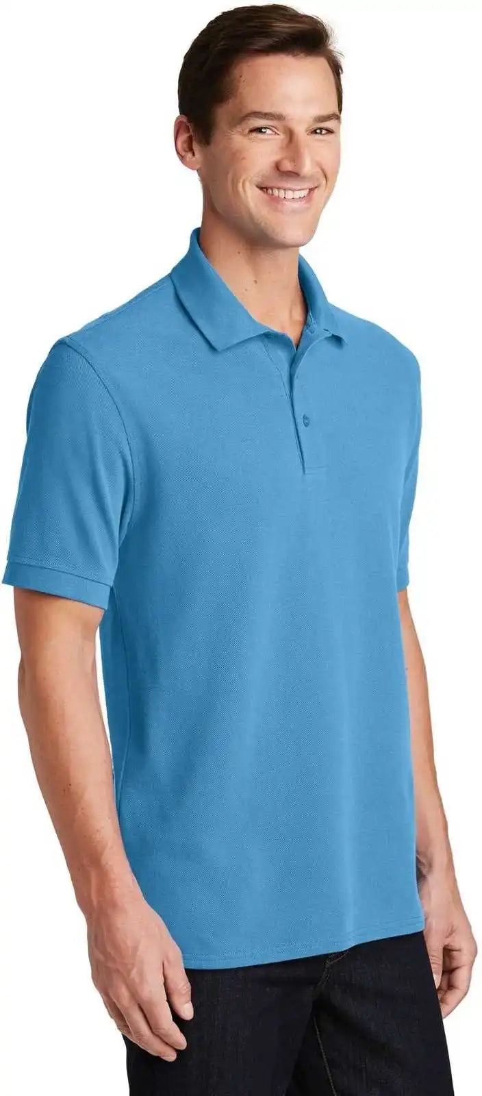 Port & Company Kp1500 Combed Ring Spun Pique Polo - Aquatic Blue