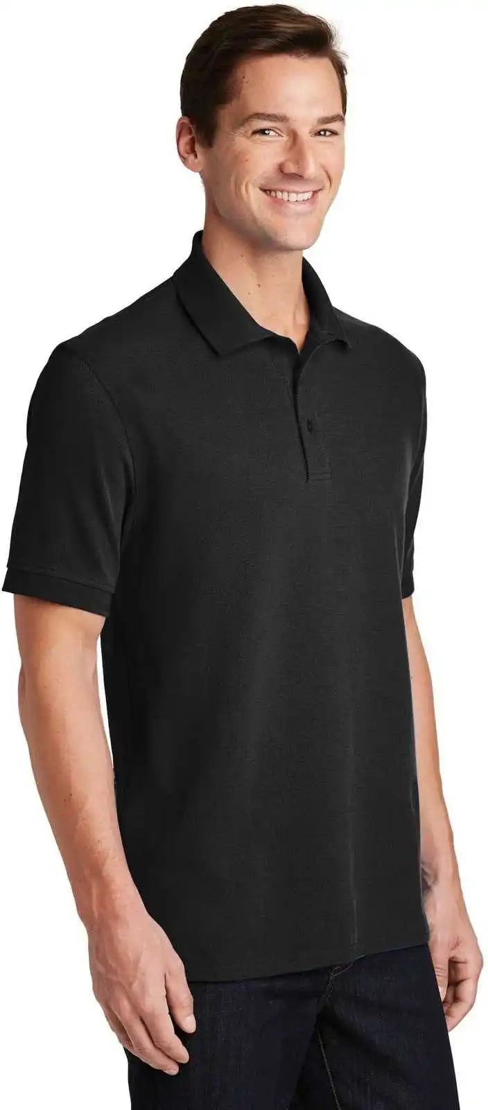 Port & Company Kp1500 Combed Ring Spun Pique Polo Jet Black