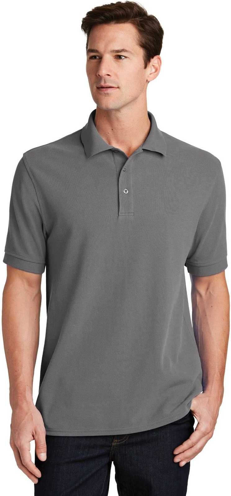 Port & Company Kp1500 Combed Ring Spun Pique Polo - Medium Gray