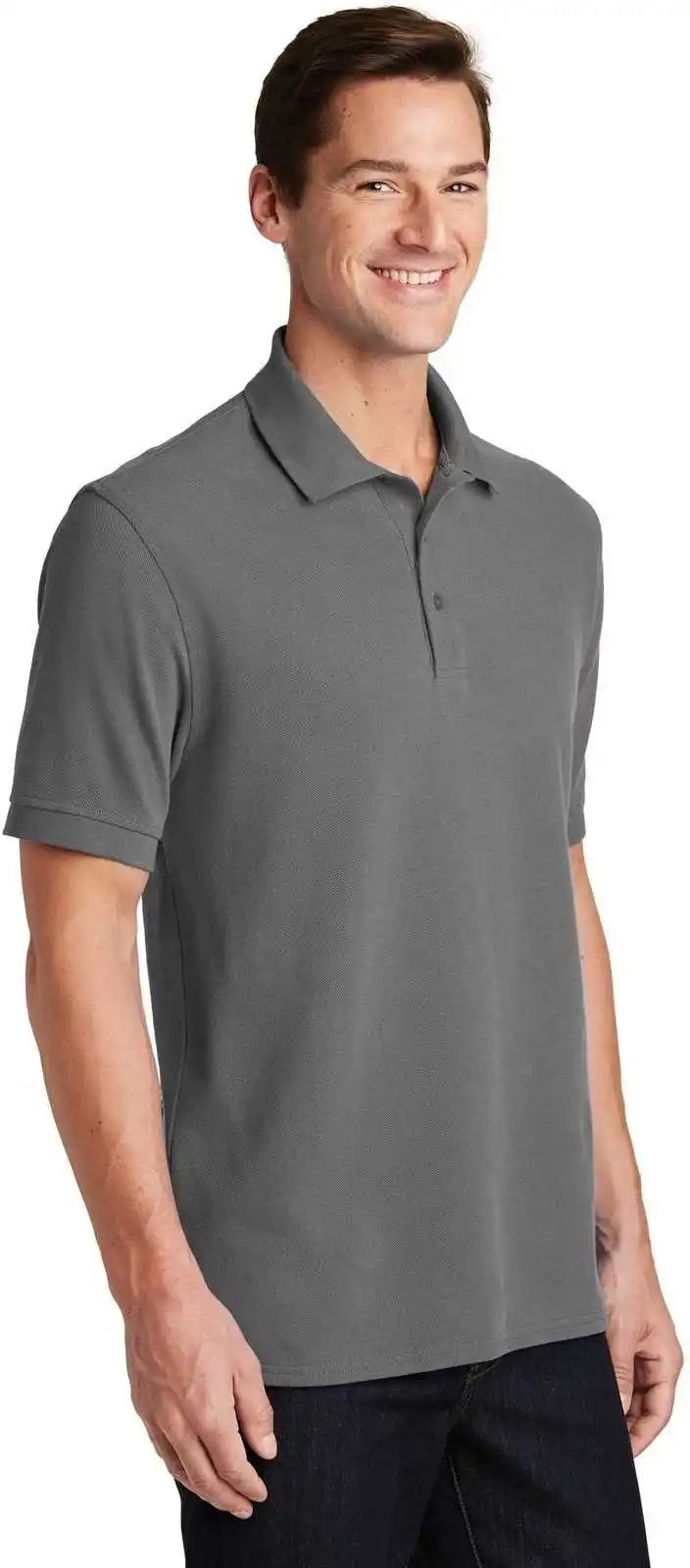 Port &amp; Company Kp1500 Combed Ring Spun Pique Polo - Medium Gray